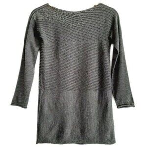 TABARONI CASHMERE  Ribbed Sweater Grey w/ Rhinestones Sz XXS - XS